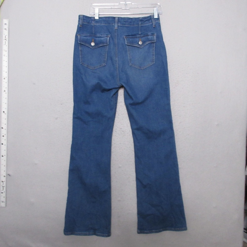 Loft The Slim Flare Jeans 29 8 Button Fly Patch Pockets Capsule Wardrobe 2024‎ - Picture 8 of 14